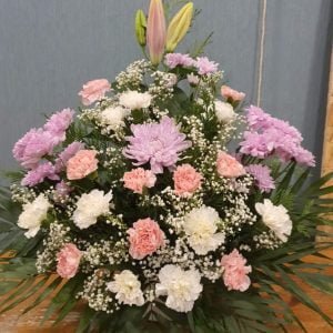 Centro de flores tonos pastel