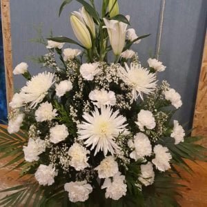 Centro de flores blanco